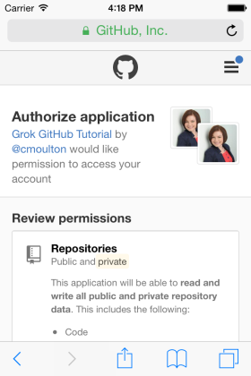 Authorize GitHub App