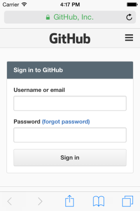 Login to GitHub for OAuth